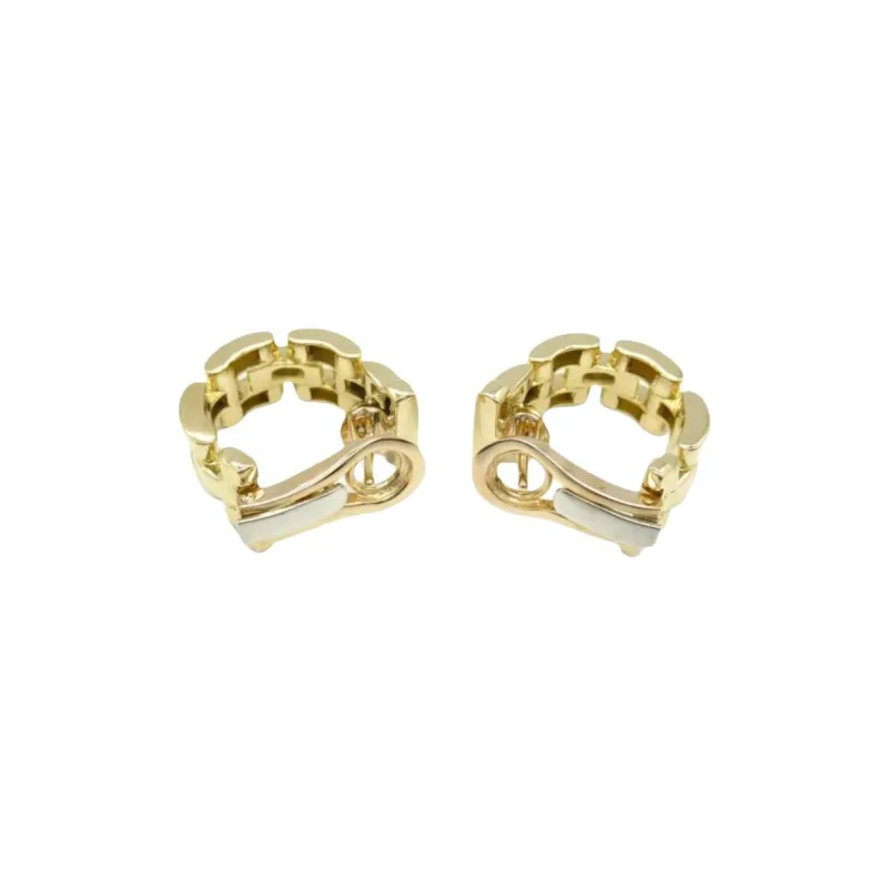 Cartier 2010s 18K Yellow Gold Panthère Diamond Hoop Earrings-0