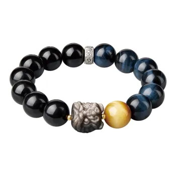 Moonstone Edge Obsidian Bracelets Unisex