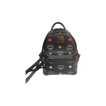MCM Canvas Backpack Mini Women's Black