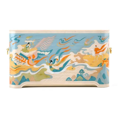DUANMULIANGJIN Wooden Evening Bag, Crossbody Bag, Shoulder Bag Women's Return Snow, Beige