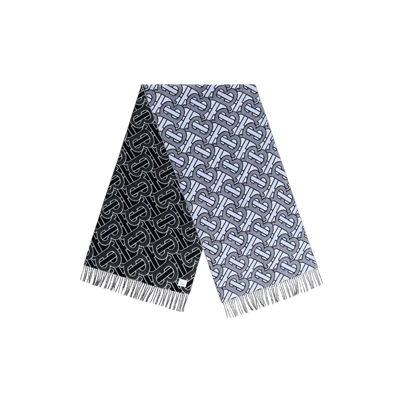 Burberry Knit Scarves Unisex Light Gray-2