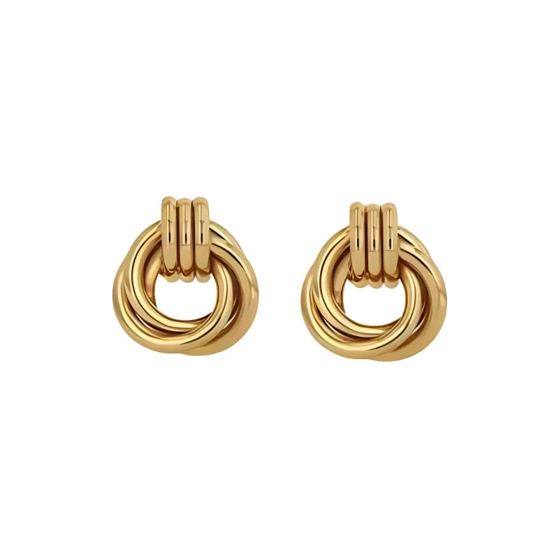 Anine Bing Triple Knot Gold tone Earrings-1