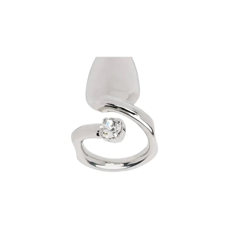 JUSTINE CLENQUET Palladium Plated Brass With Crystal Rings Women's Silver-1