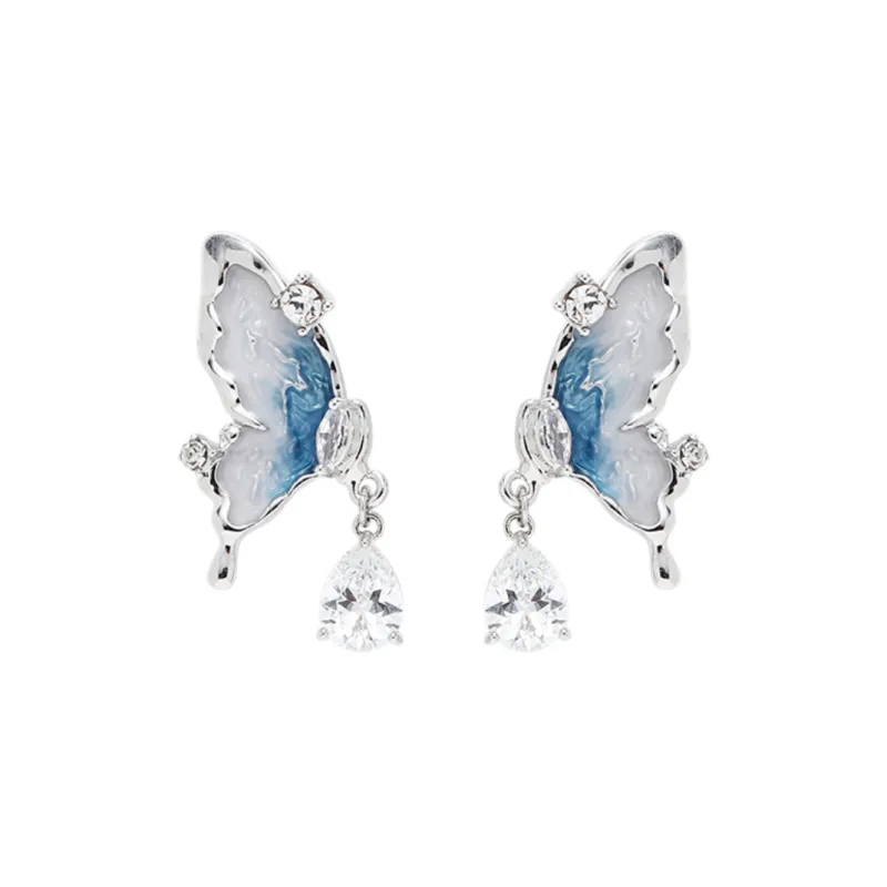 KING OF BLING Alloy, Zircon, Oil Drip Earrings Women's-0