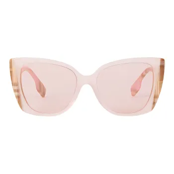 Burberry Plate Frame Irregular Shape Sunglasses Unisex Pink