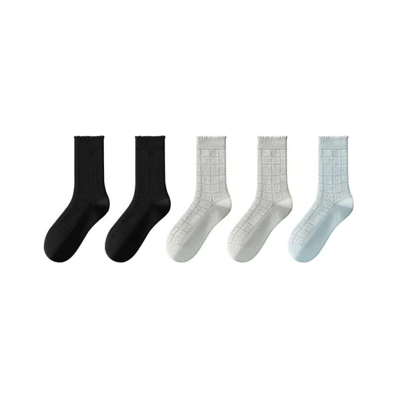 MIIOW Mid Calf Socks Women's 5 Pack-13