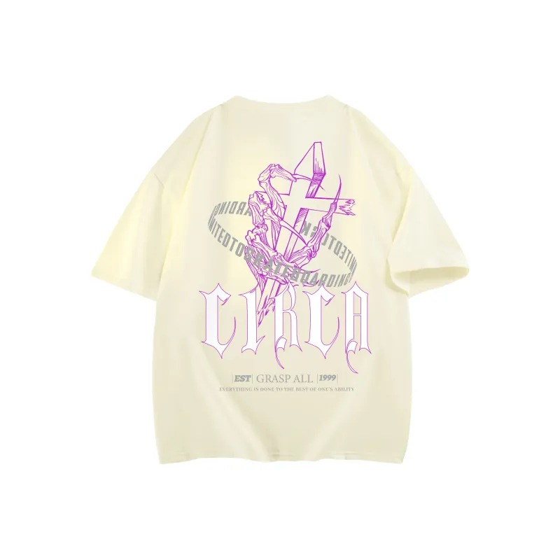 C1RCA American Gothic Letter Cross Fun Combination Logo Print T-Shirt Unisex-5