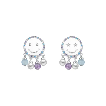 BABYBEI Shell Pearl Clip On Earrings Women's