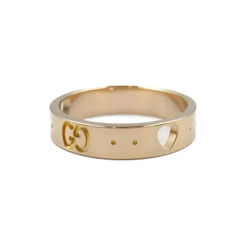 GUCCI 2010s 18K Rose Gold Icon Amor Ring