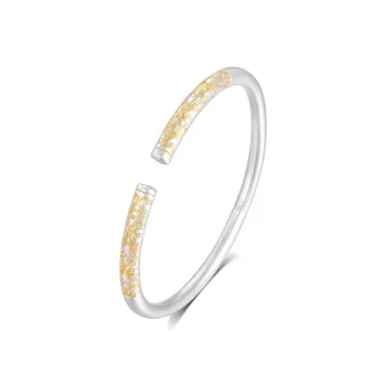 SHENGYALUO 999 Fine Silver Bangles Women's