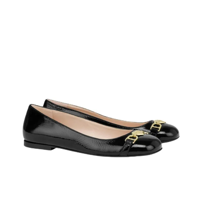 MOSCHINO Love Chain Strap Casual Single Shoes Women's Black-2