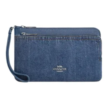 COACH Denim With Nubuck Wallet Small Size Women's Indigo