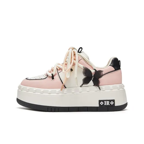 HR Low Top Skateboard Shoes Women's Beige Pink