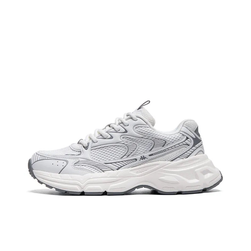 Kappa Hydrogen Track Anti Slip Wear Resistant Low Top Running Shoes Unisex White Gray-0