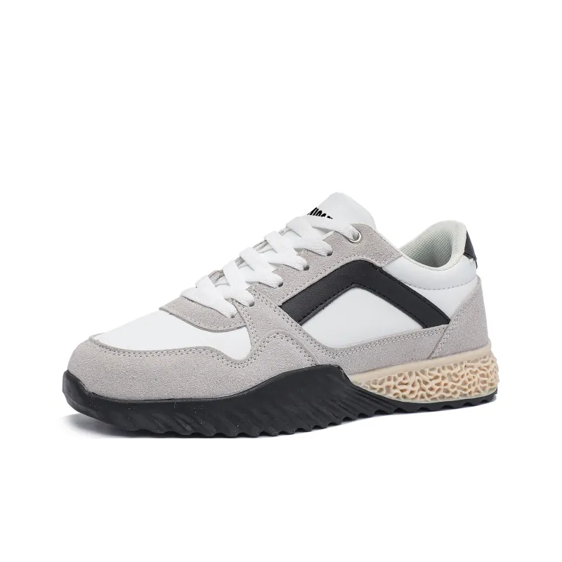 Singing Slip Resistant, Abrasion Resistant, Lightweight Low Top Skateboard Shoes Unisex White Gray Black-1