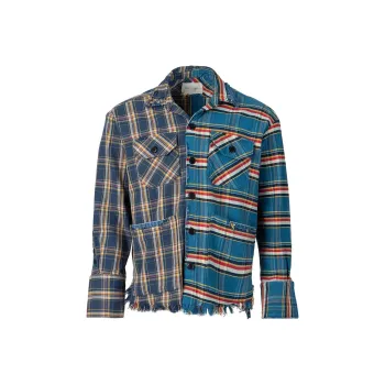 GREG LAUREN Shirts Men Blue Gray