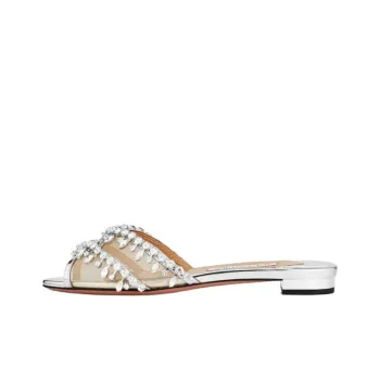 AQUAZZURA Slide Slippers Women's Silver
