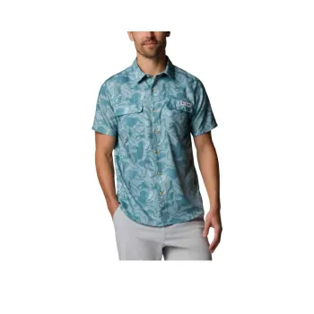 Columbia PFG Uncharted Fishing Collection Shirt Men's Blue