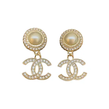 CHANEL Earrings Women's Gold