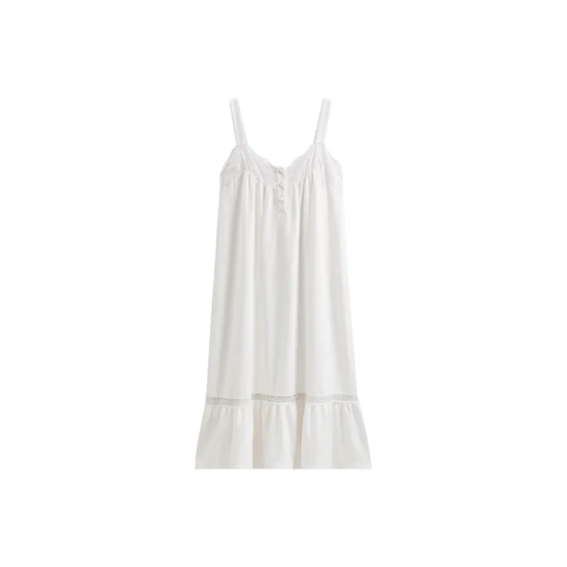FENTENG Nightgown Women's Elegant White-0