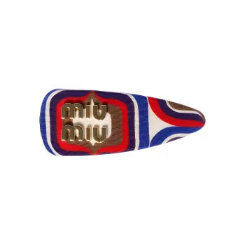 MIU MIU Metal, Silk Hair Clips Women's Multicolor