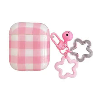 Beams Compatibility Airpods3/Pro/Pro2 TPU Ins Girlish Pink White Plaid Headphone Cases