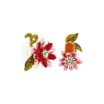 LES NEREIDES Gold Plated Stud Earrings Women's Pink