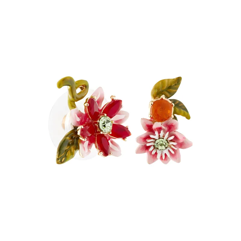 LES NEREIDES Gold Plated Stud Earrings Women's Pink-0