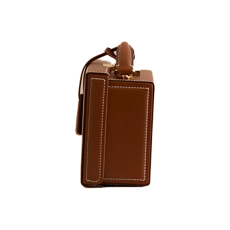 MARK CROSS Calfskin Shoulder Bag Crossbody Bag Handbag Women's Brown-2