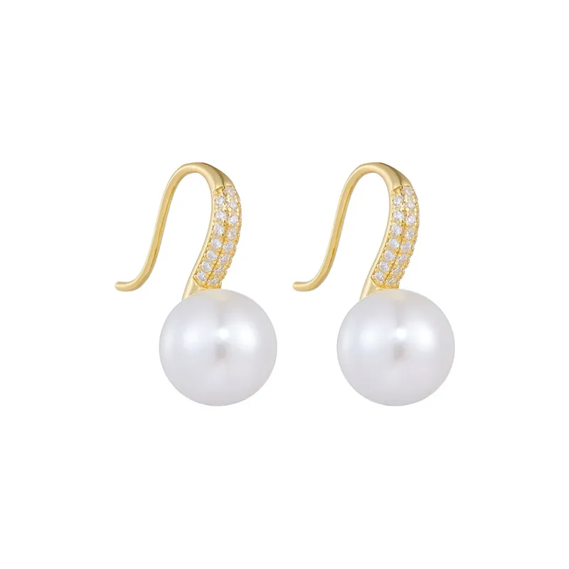 NATURALLYJOJO Faux Pearl Earrings Women's Silver/Gold-8