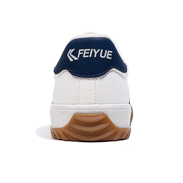Feiyue Wear resistant And Lightweight Low Top Skateboard Shoes Unisex White Gray Dark Blue-4