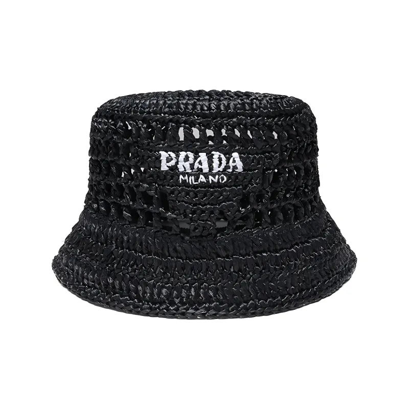 PRADA Raffia Bucket Hat-0