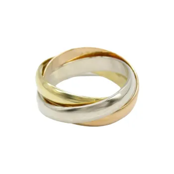 Cartier 2010s 18K White Gold And Yellow Gold Trinity Ring