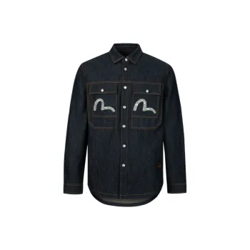 EVISU Cloud pattern Seagull Embroidered Denim Shirt