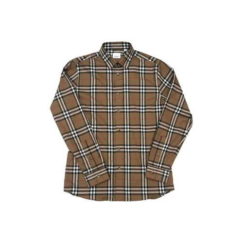 Burberry Shirts Men Brown