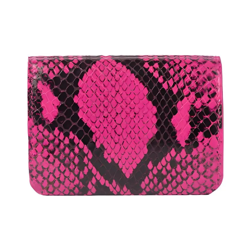 Balenciaga Leather Clutches Wallets Mini Women's Neon Pink/Black-1