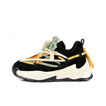 OUBT Niche Lace Up Design Height Increasing Lightweight Breathable Low Top Chunky Sneakers Men's