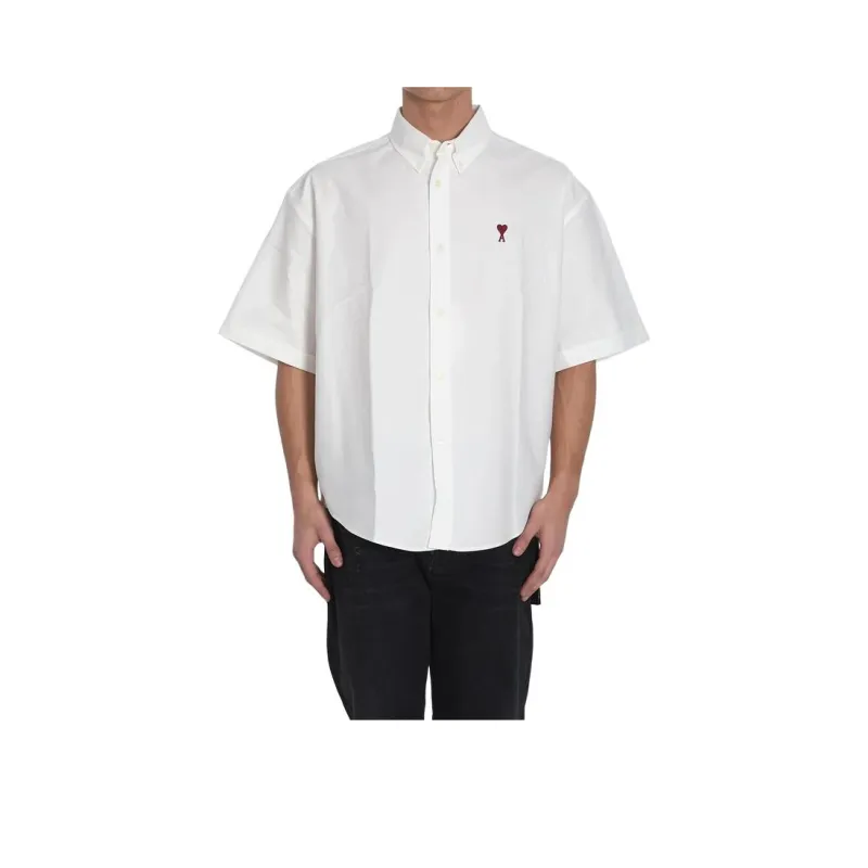 AMIPARIS Paris Ami De Coeur Logo Embroidered Short Sleeved Shirt-0