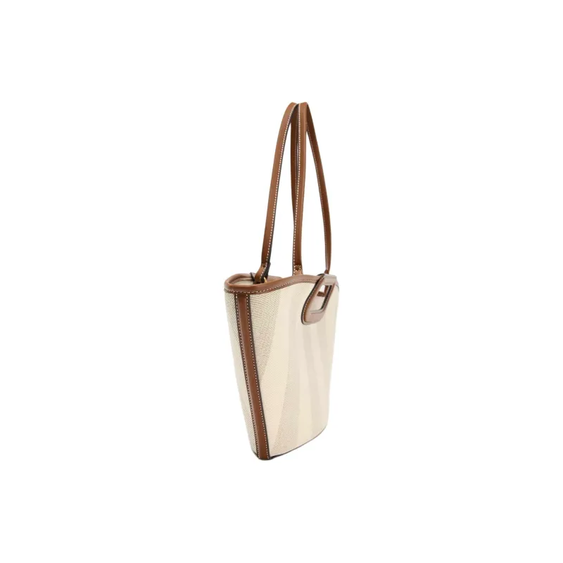ZARA Cotton Tote Bag, Shopping Bag, One Shoulder Handbag Medium Size Women's Raw White-2