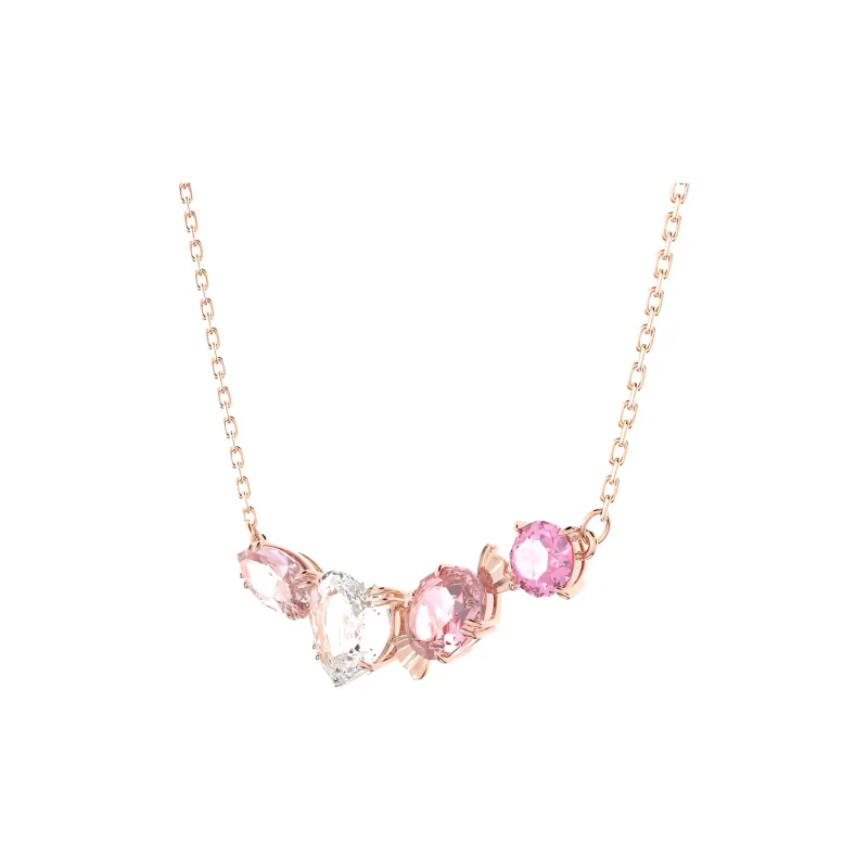 Swarovski Gema 520 Rose Gold Tone Plated Necklaces Women's Pink-2