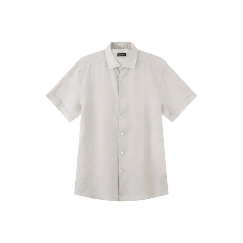Zegna SS24 Shirt Men's Light Beige-0