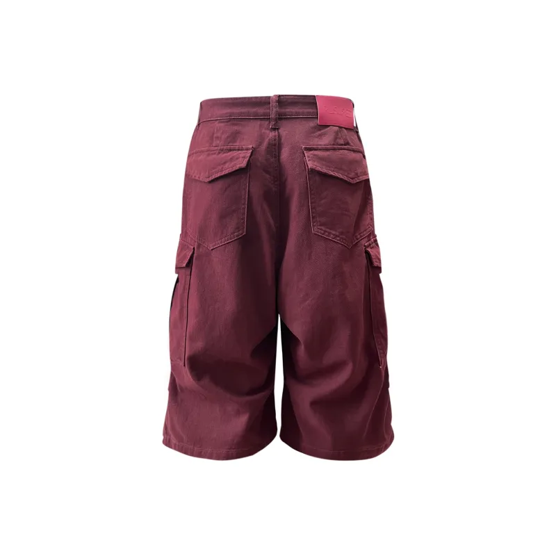 Rusure Casual Shorts Unisex Burgundy-2