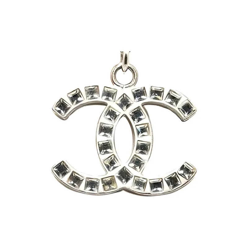 CHANEL 2010 Plated Cc Pendant Costume Necklace-1