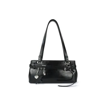 VFVF BAG OFFICAL PU Shoulder Bag Medium Size Women's Black/White/Red/Gold