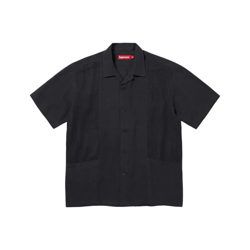 Supreme Mesh Panel Linen S/S Shirt-2