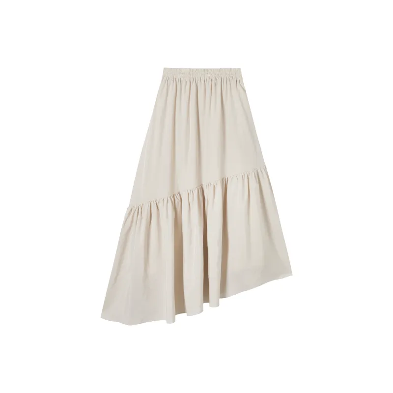 DIALOGUE Skirt Set Women's Cream Beige-4