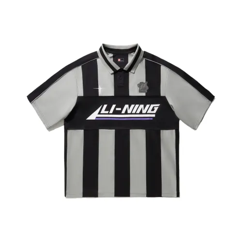 LiNing Polo Shirt Men's Black Ultimate Gray
