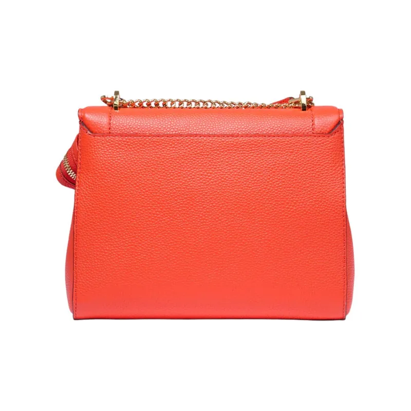 LANCEL Leather One Shoulder Handbag Medium Size Women's Orange-2