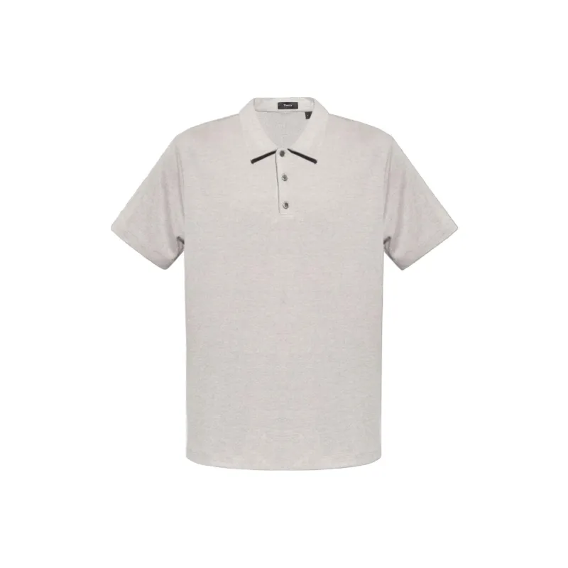 THEORY Bron Short Sleeved Knitted Polo Shirt-0