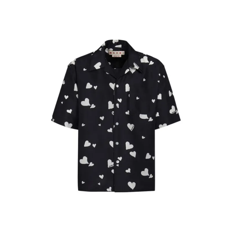 MARNI Bunch Of Hearts Habotai Printed Shirt-0